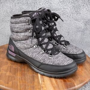 The North Face Thermoball II Lace Up Winter Boots Primaloft Gray Size 8 NF0A2T5L
